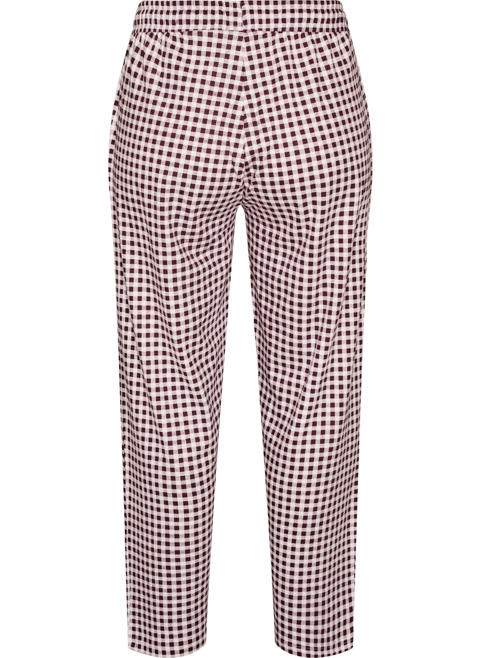 ZizzifashionCotton pyjama trousers with high waist, Red, Packshot image number 1