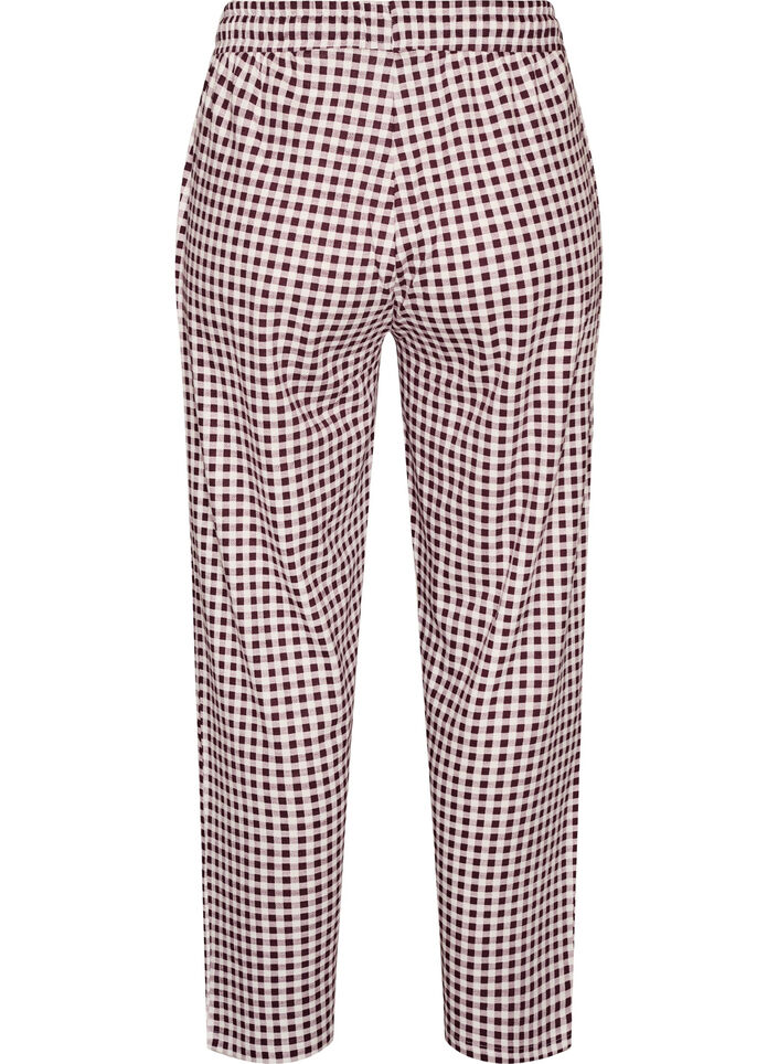 Cotton pyjama trousers with high waist, Red, Packshot image number 1