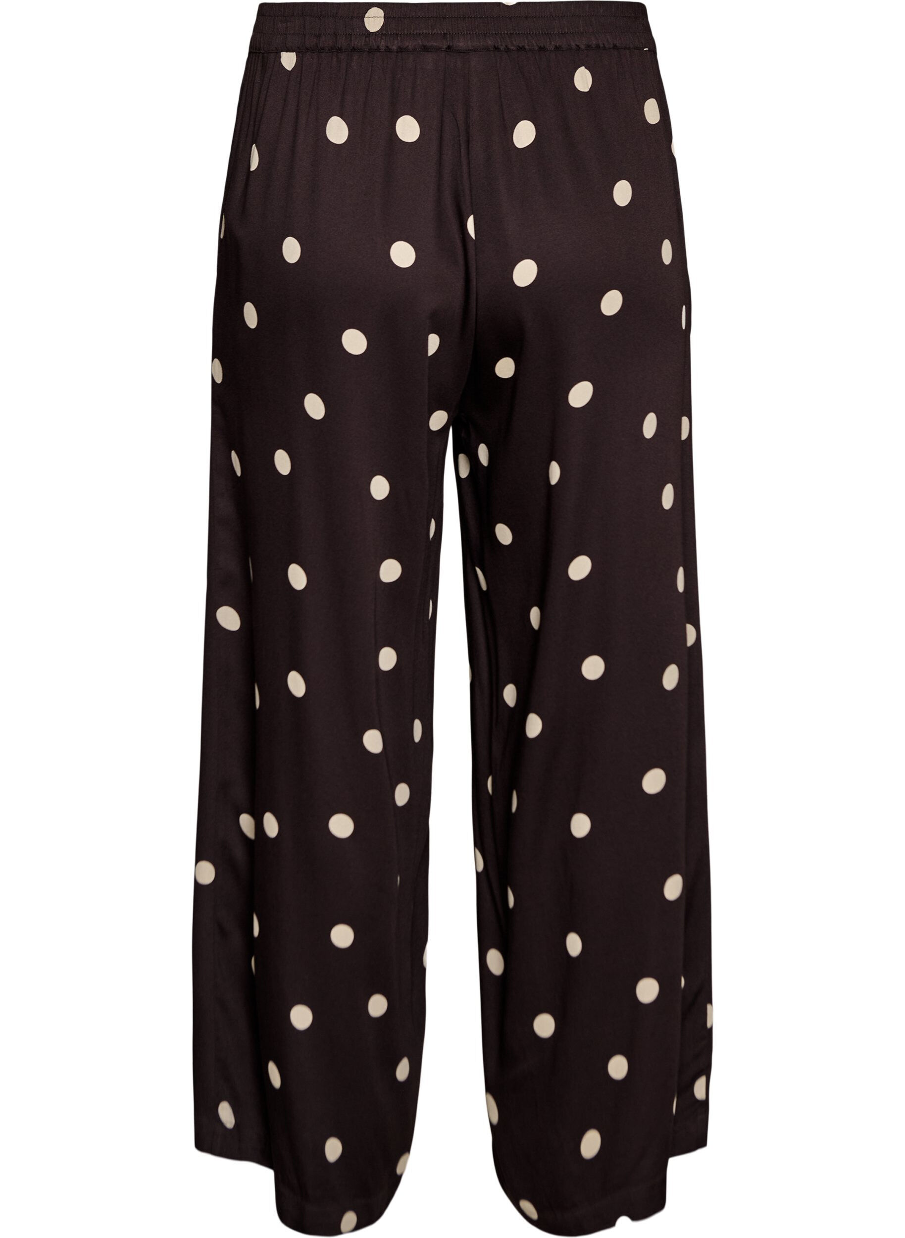 ZizzifashionViscose trousers with polka dots and wide legs, Brown, Packshot image number 1