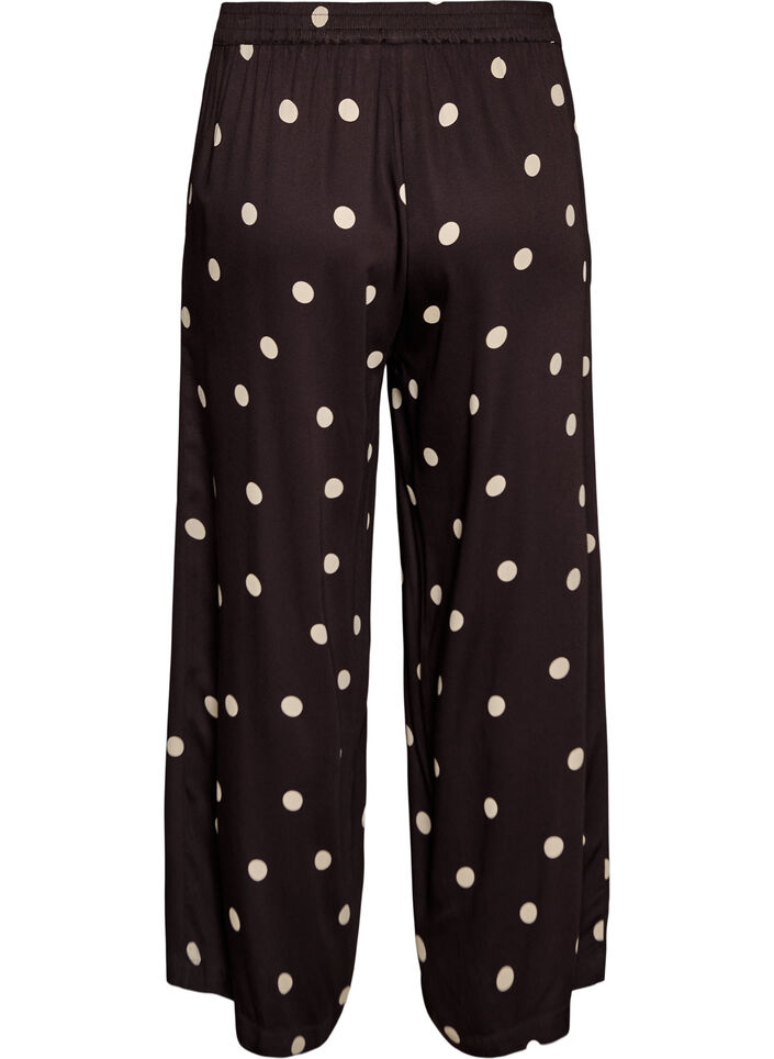 Viscose trousers with polka dots and wide legs, Brown, Packshot image number 1