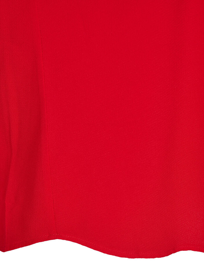 Blouse with short sleeves and a round neckline, Red, Packshot image number 3