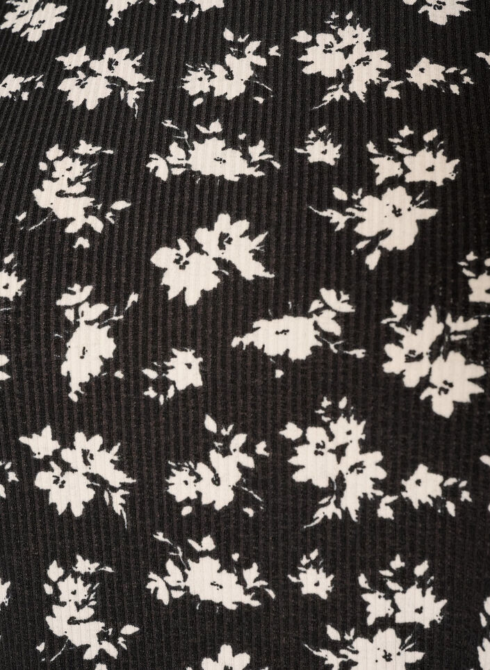 Blouse with short sleeves and floral print, Black, Packshot image number 2
