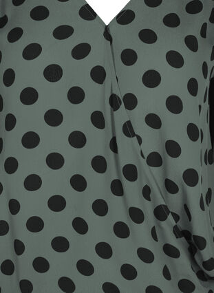 Polka dot viscose blouse with smock, Thyme Dot, Packshot image number 2