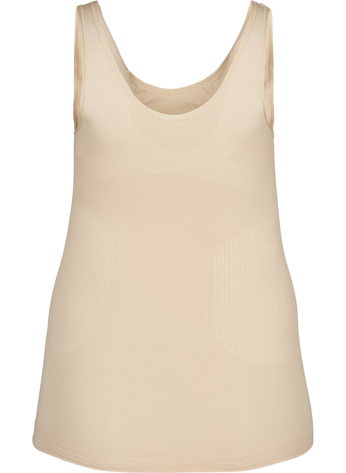 Shapewear top with wide straps, Beige, Packshot image number 1