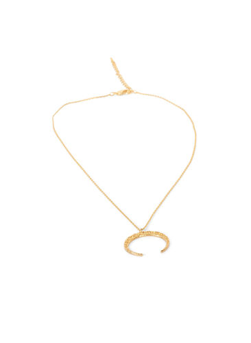 Gold-coloured necklace with pendant, Gold, Packshot image number 0
