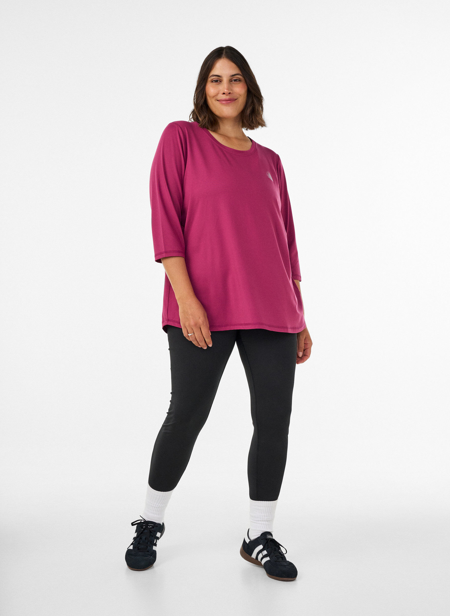 ZizzifashionSports top with 3/4 sleeves, Pink, Model image number 1