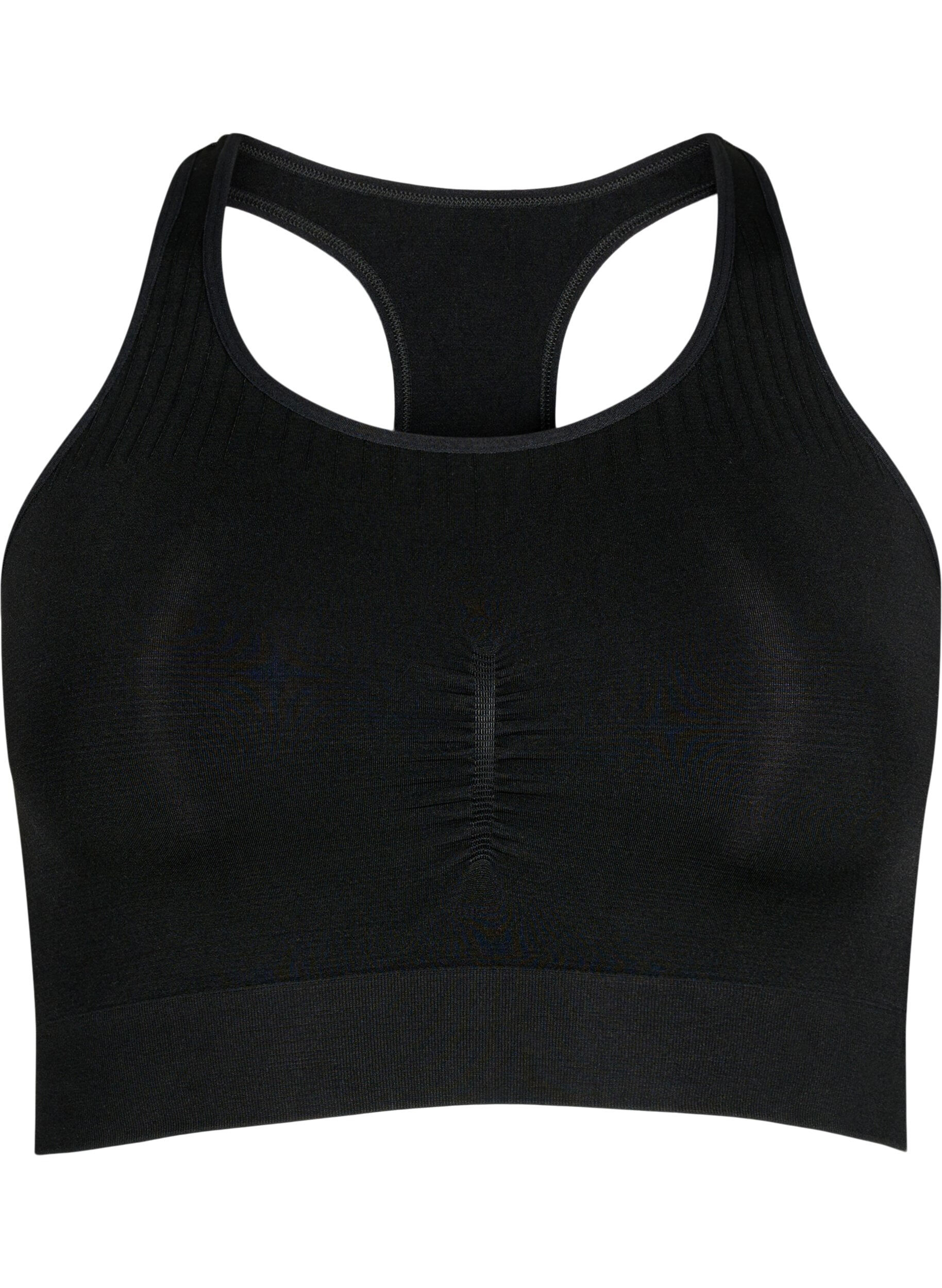Zizzifashion Seamless bra top, Black, Packshot image number 0