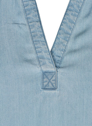 Short-sleeved lyocell tunic, LIGHT BLUE WASH, Packshot image number 3