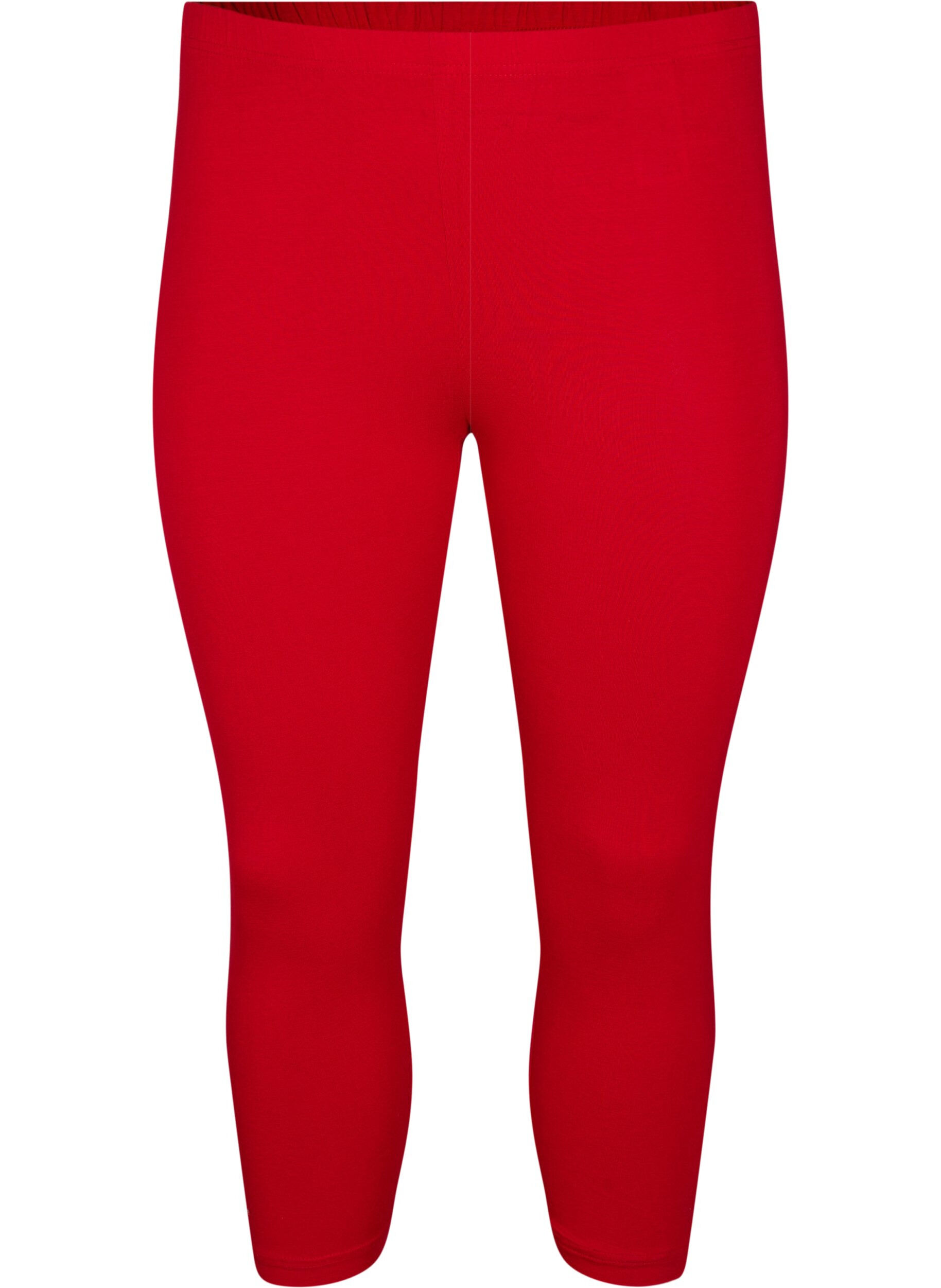 ZizzifashionBasic 3/4-length viscose leggings, Red, Packshot image number 0
