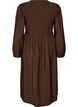Midi dress in viscose with smocking, Brown, Packshot image number 1