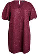 Short sequin dress with puff sleeves, Dark Bordeaux, Packshot image number 0