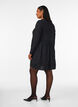 Short jersey dress with a wavy textured pattern, Black, Model image number 2
