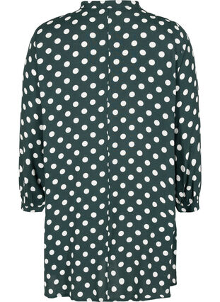 Viscose A-line tunic with slits, Scarab w. White Dots, Packshot image number 1