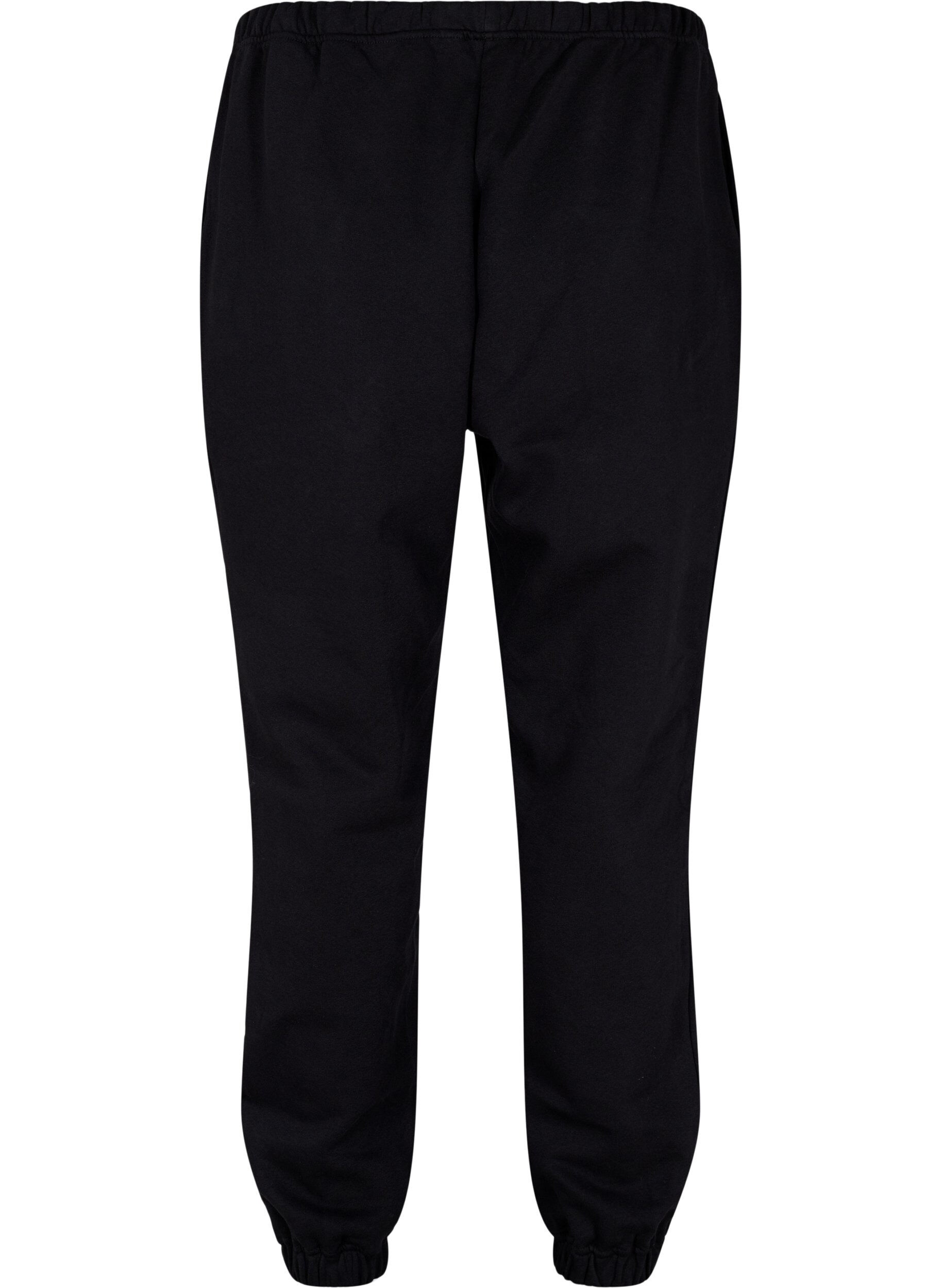 Zizzifashion Loose cotton trousers with pockets, Black, Packshot image number 1