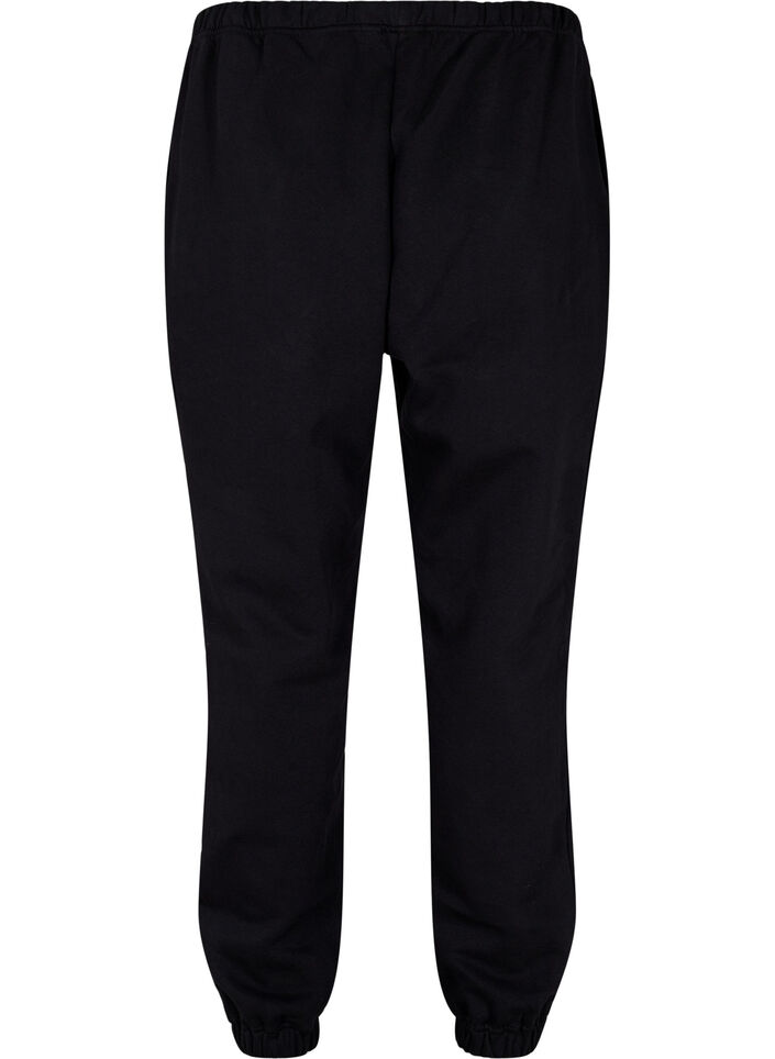 Loose cotton trousers with pockets, Black, Packshot image number 1
