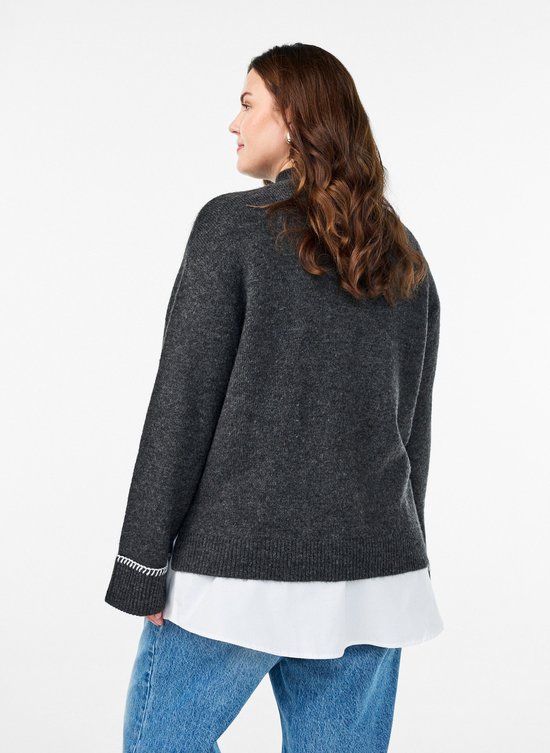 Zizzifashion Shirt extender in 100% cotton, White, Model image number 2