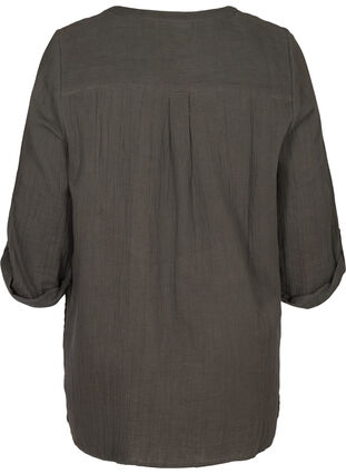 Cotton tunic with 3/4-length sleeves, Khaki As Sample, Packshot image number 1