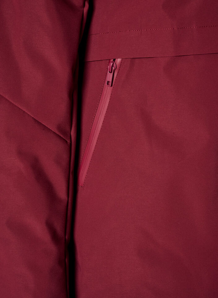 Winter jacket with hood and adjustable waist, Red, Packshot image number 3