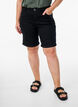 Fitted denim shorts with a high waist, Black, Model image number 3