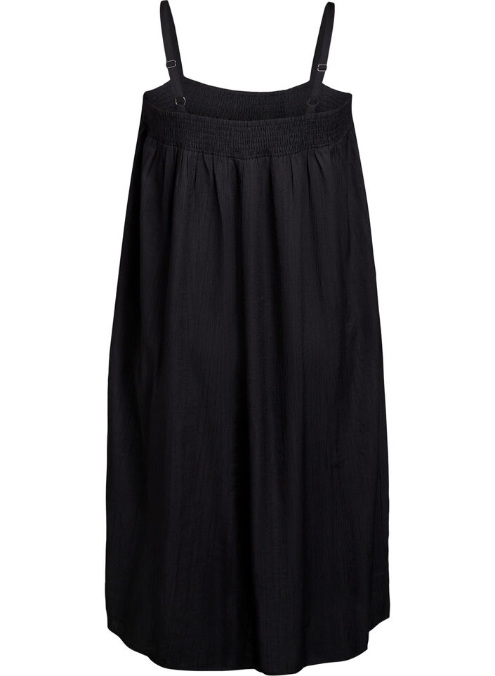 Midi slip dress in viscose, Black, Packshot image number 1