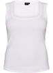 Rib top with square neckline, White, Packshot image number 0