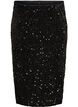 Midi skirt with sequins and slits, Black, Packshot image number 0