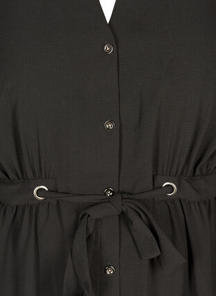 Long blazer with buttons and a belt, Black, Packshot image number 2