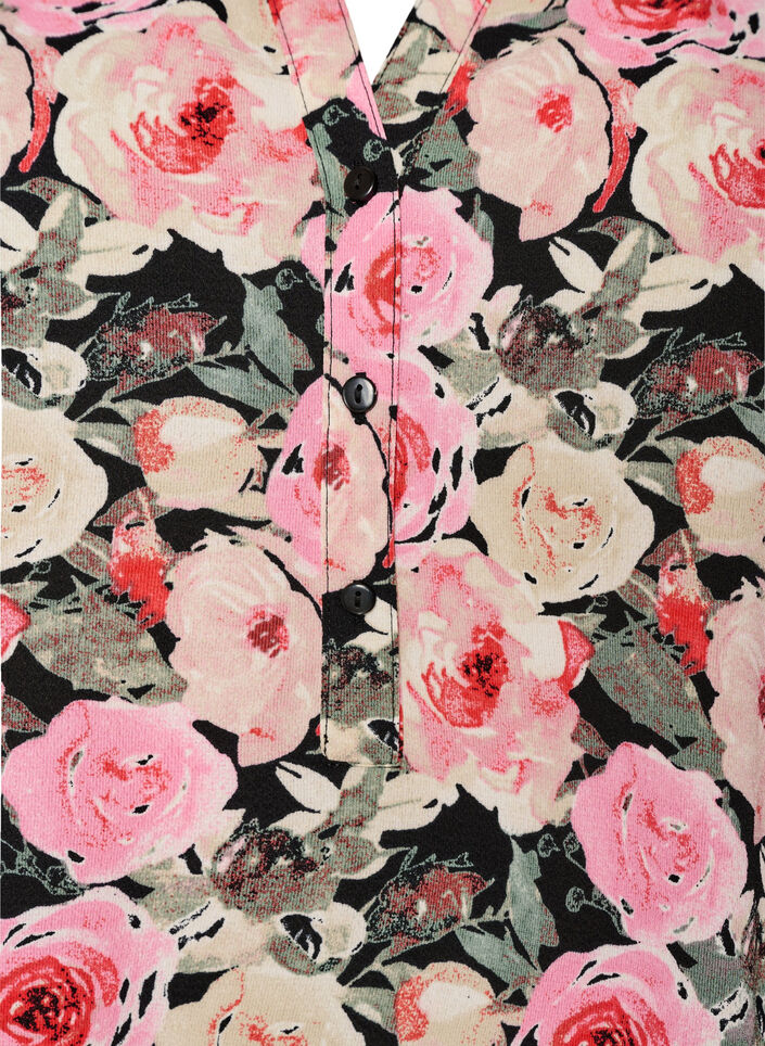 Blouse with short sleeves and v-neck, Rose, Packshot image number 2