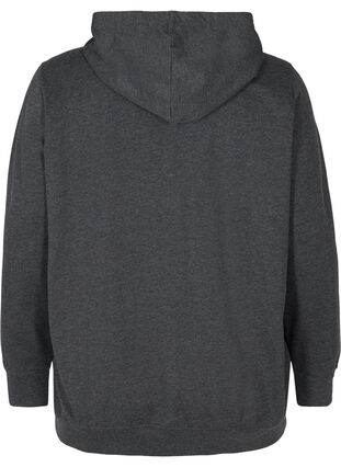 Hooded sweatshirt with print, Black, Packshot image number 1