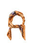 Square scarf in a satin-look with a patterned design, Brown, Packshot image number 0