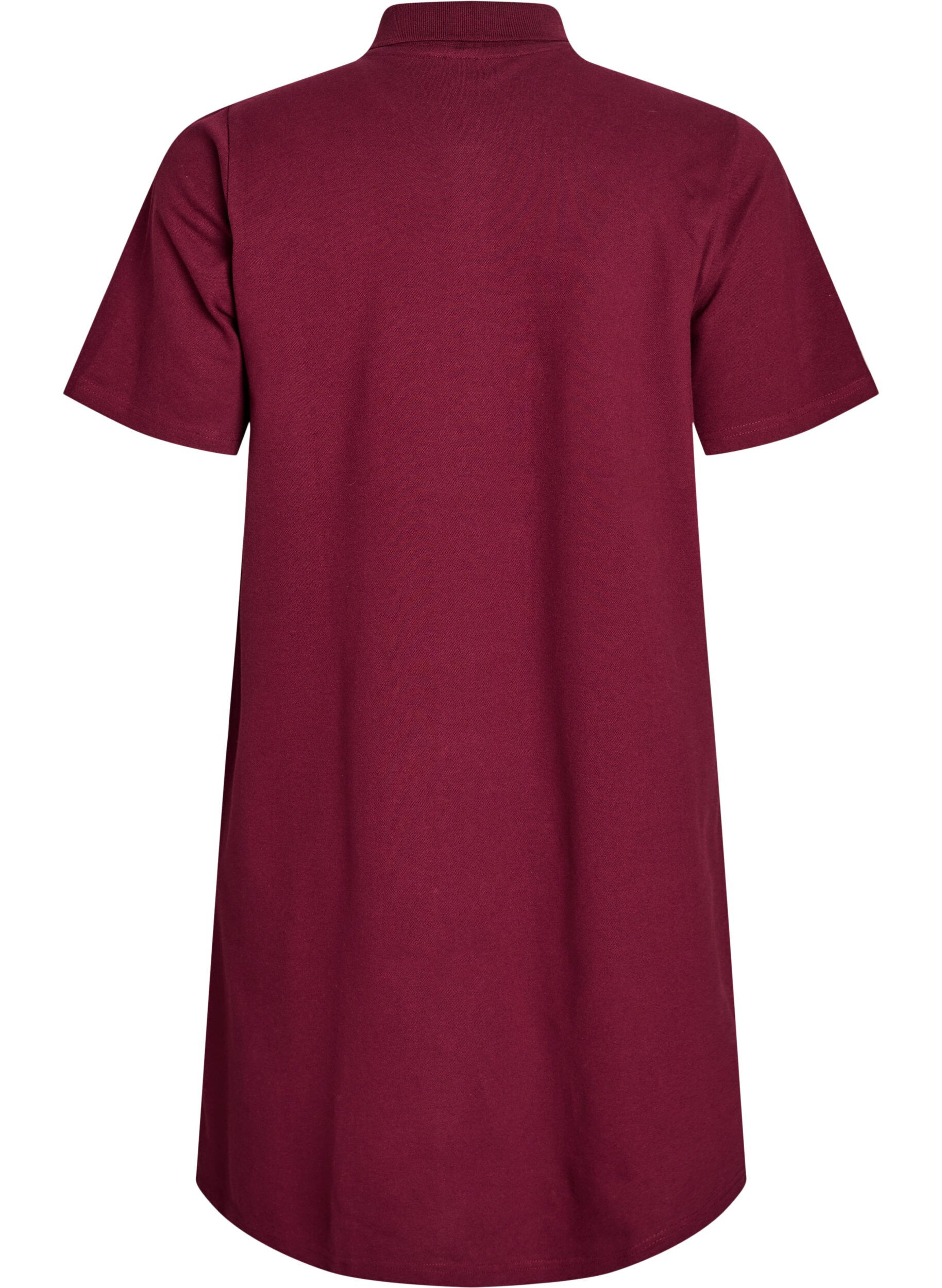 Zizzifashion Short A-line polo dress, Dark Bordeaux, Packshot image number 1