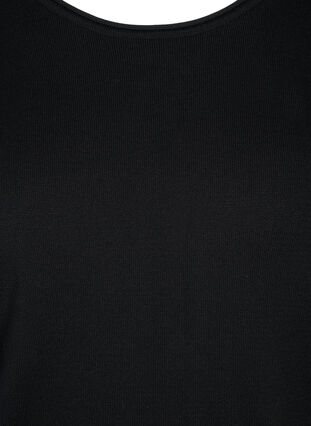 Plain, viscose blend knitted blouse, Black, Packshot image number 2
