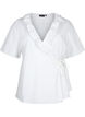 Short sleeve blouse with ruffle detail, White, Packshot image number 0