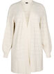 Long knitted cardigan with a lace pattern, Birch Mel., Packshot image number 0