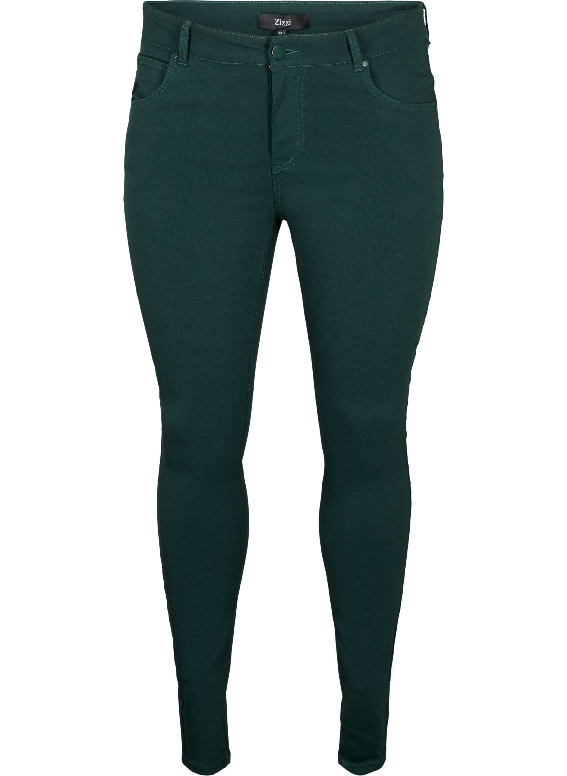 Zizzifashion Slim fit trousers with pockets, Green, Packshot image number 0