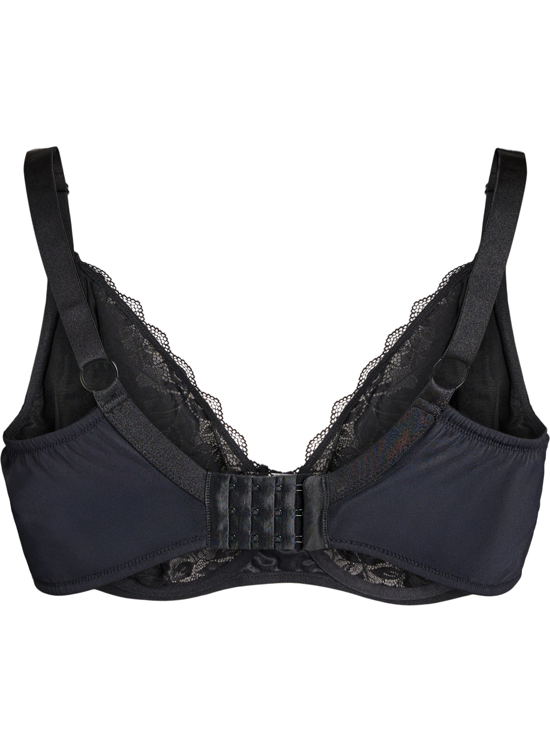 Zizzifashion Full cover bra with lace, Black, Packshot image number 1