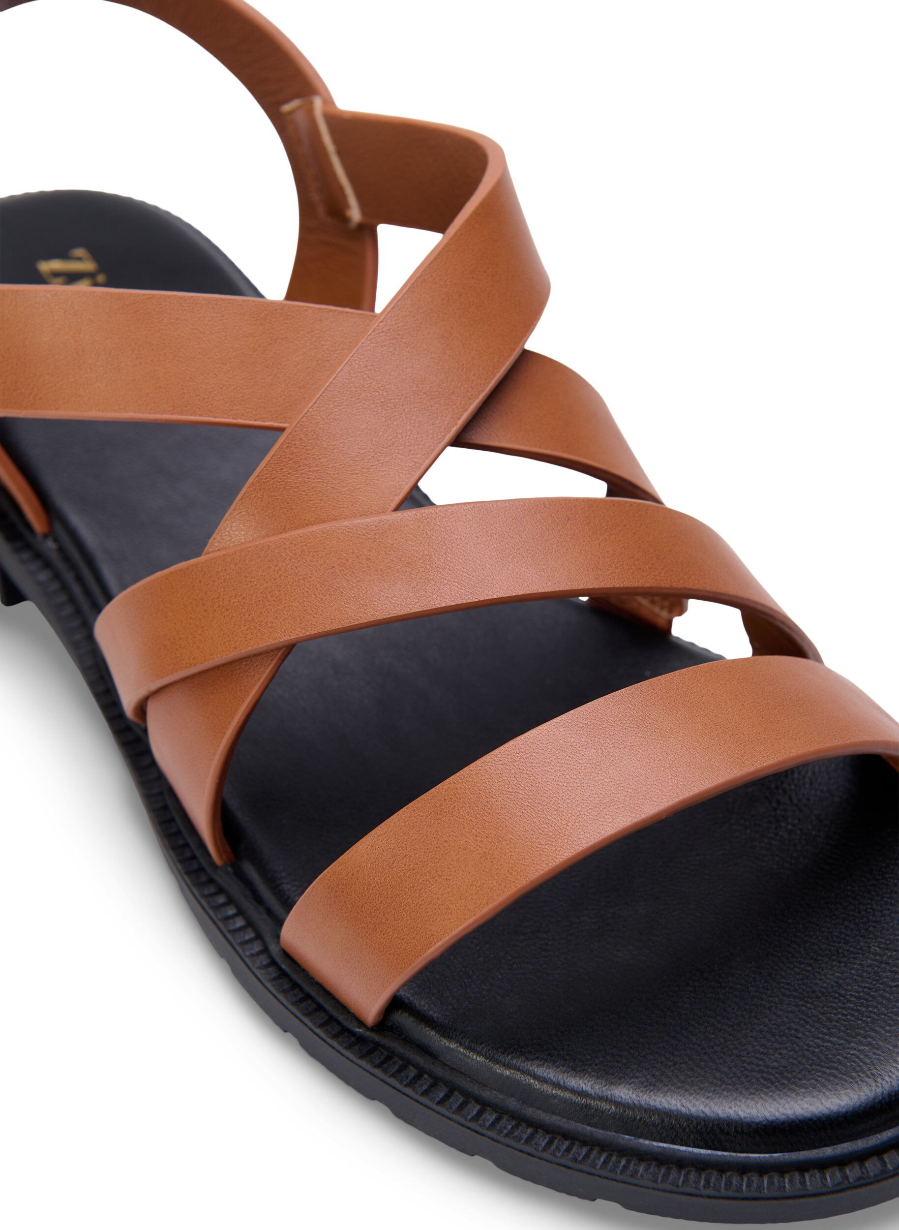 Zizzifashion Leather summer sandal with a wide fit, Friar Brown, Packshot image number 3