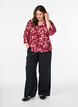 Blouse with V-neck and 3/4-sleeves, Red, Model image number 1