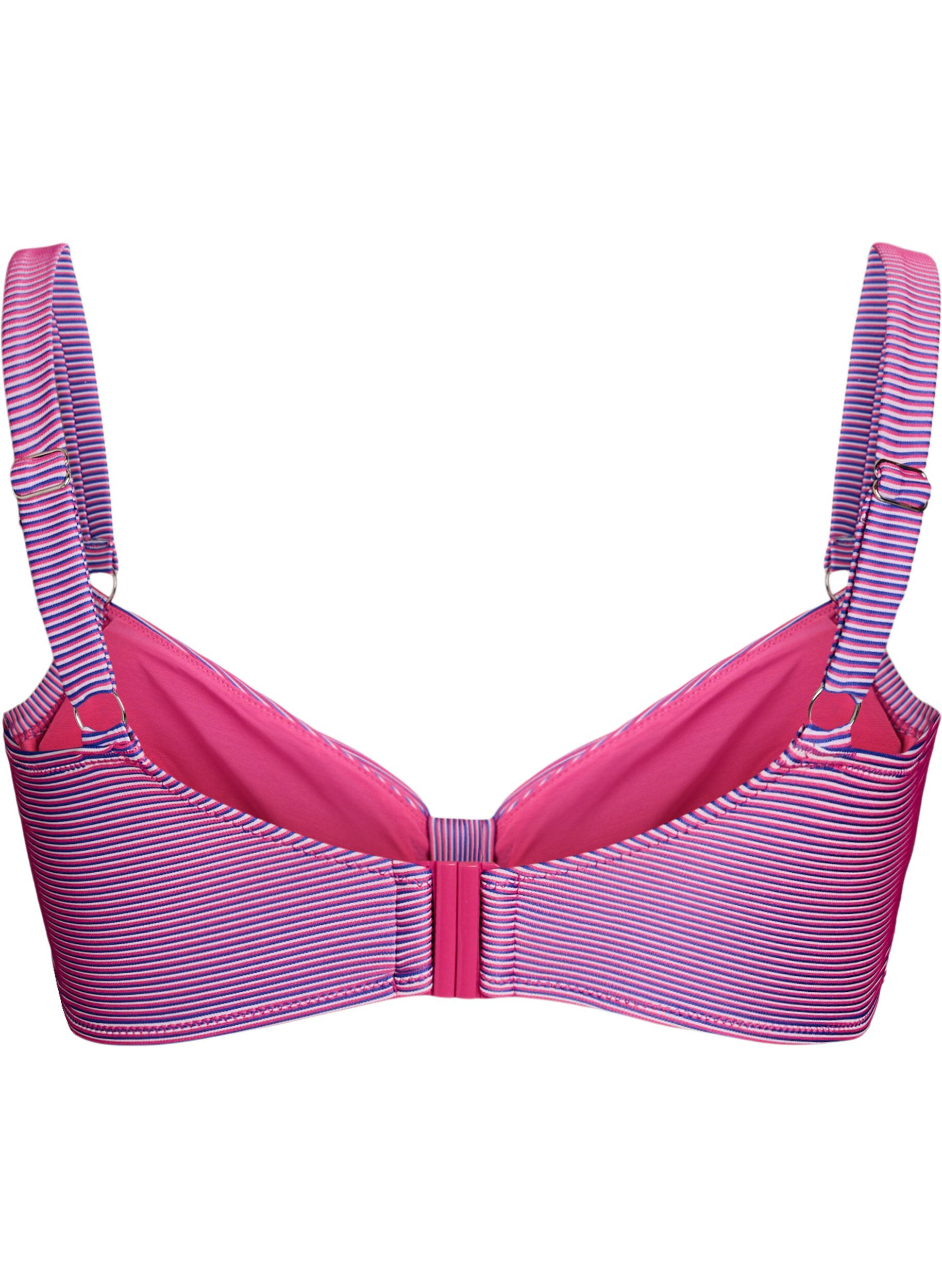 Zizzifashion Striped underwired bikini top, Pink, Packshot image number 1