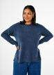 Knitted top with wool and slits, Bering Sea Mel., Model image number 0