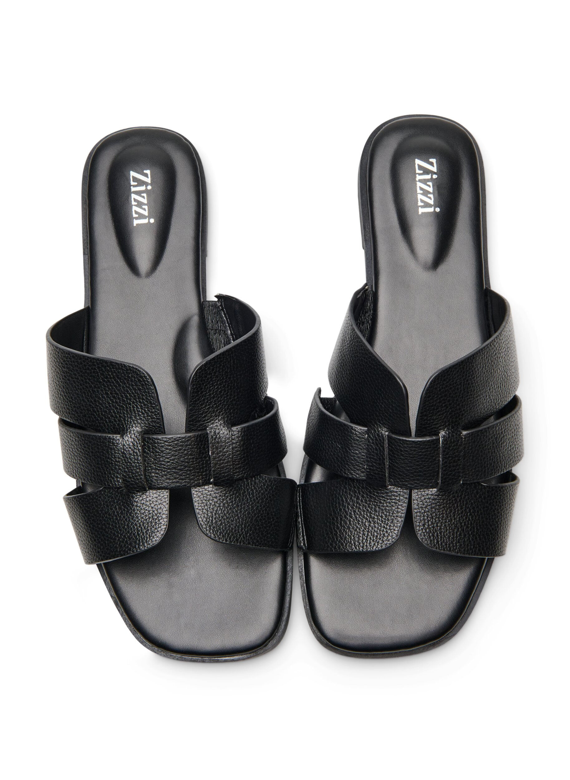 Zizzifashion Sandal with wide straps and a square toe, Black, Packshot image number 2