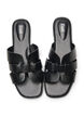 Sandal with wide straps and a square toe, Black, Packshot image number 2