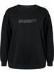 Modal mix sweatshirt with text print, Black, Packshot image number 0