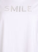 Cotton T-shirt with embroidered text, White, Packshot image number 2