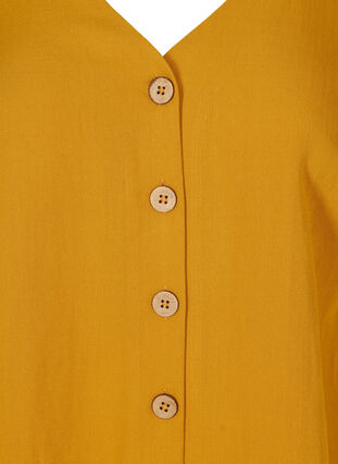 Viscose blouse with buttons and v-neck, Harvest Gold, Packshot image number 2
