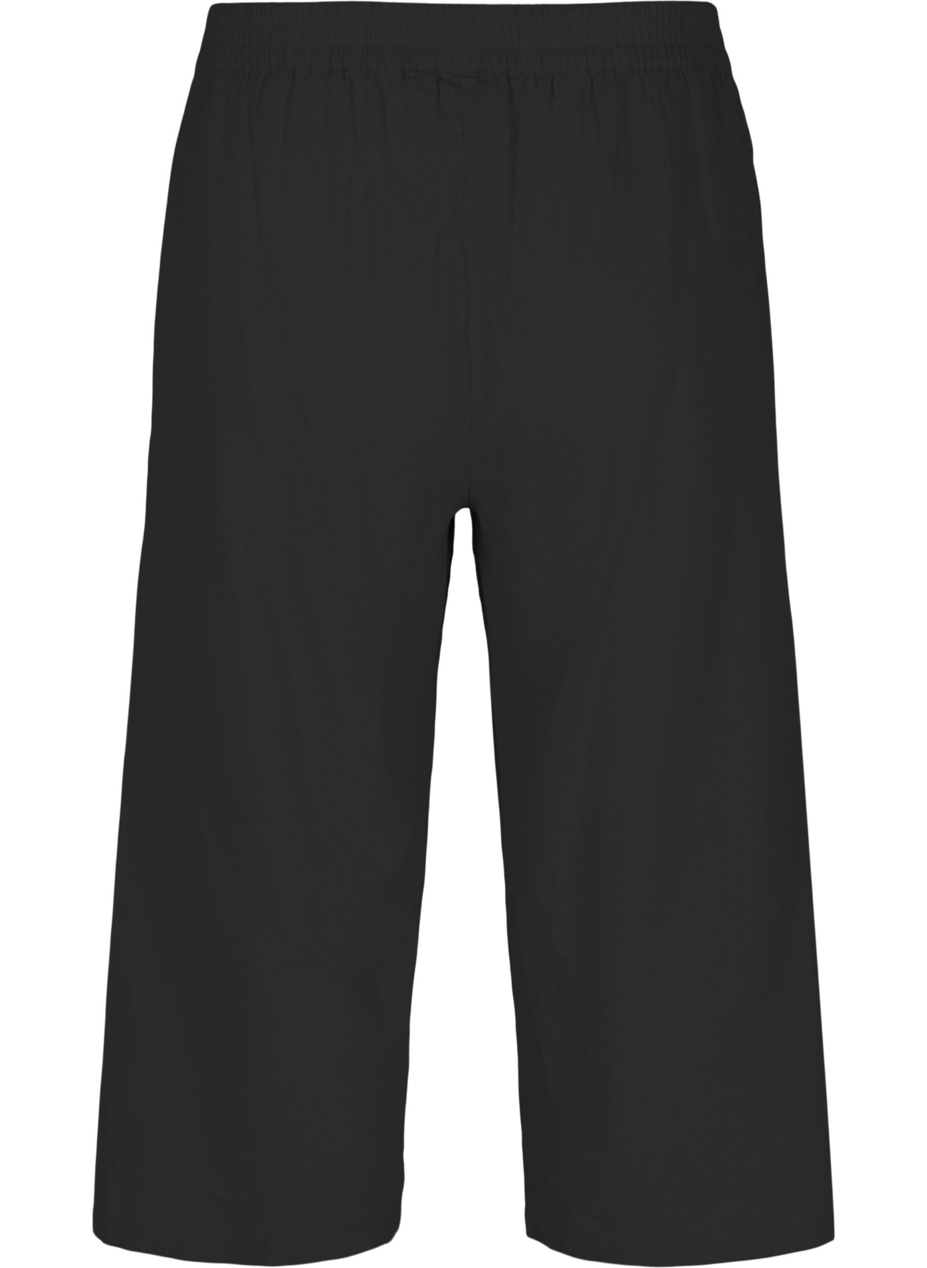 Zizzifashion 7/8 trousers in a cotton blend with linen, Black, Packshot image number 1