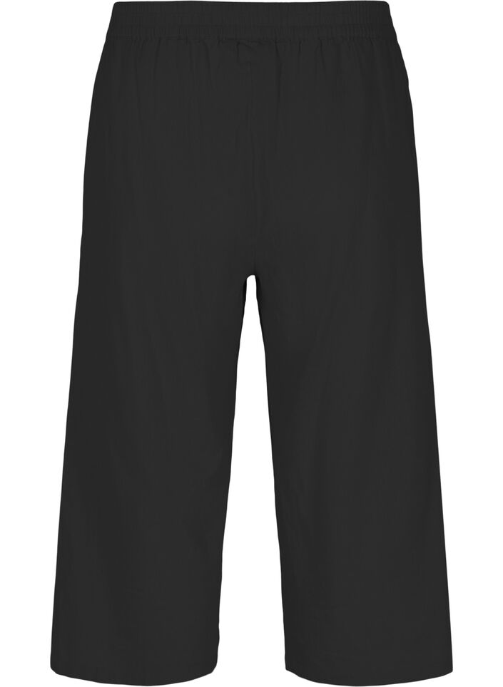 7/8 trousers in a cotton blend with linen, Black, Packshot image number 1