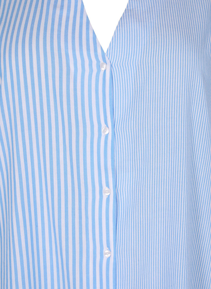 Checked tunic with 3/4 sleeves, Blue, Packshot image number 2
