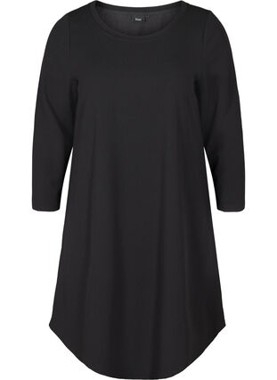 Plain A-line dress, Black, Packshot image number 0