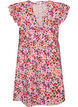 Floral cotton dress with ruffles and V-neck, Pink, Packshot image number 1